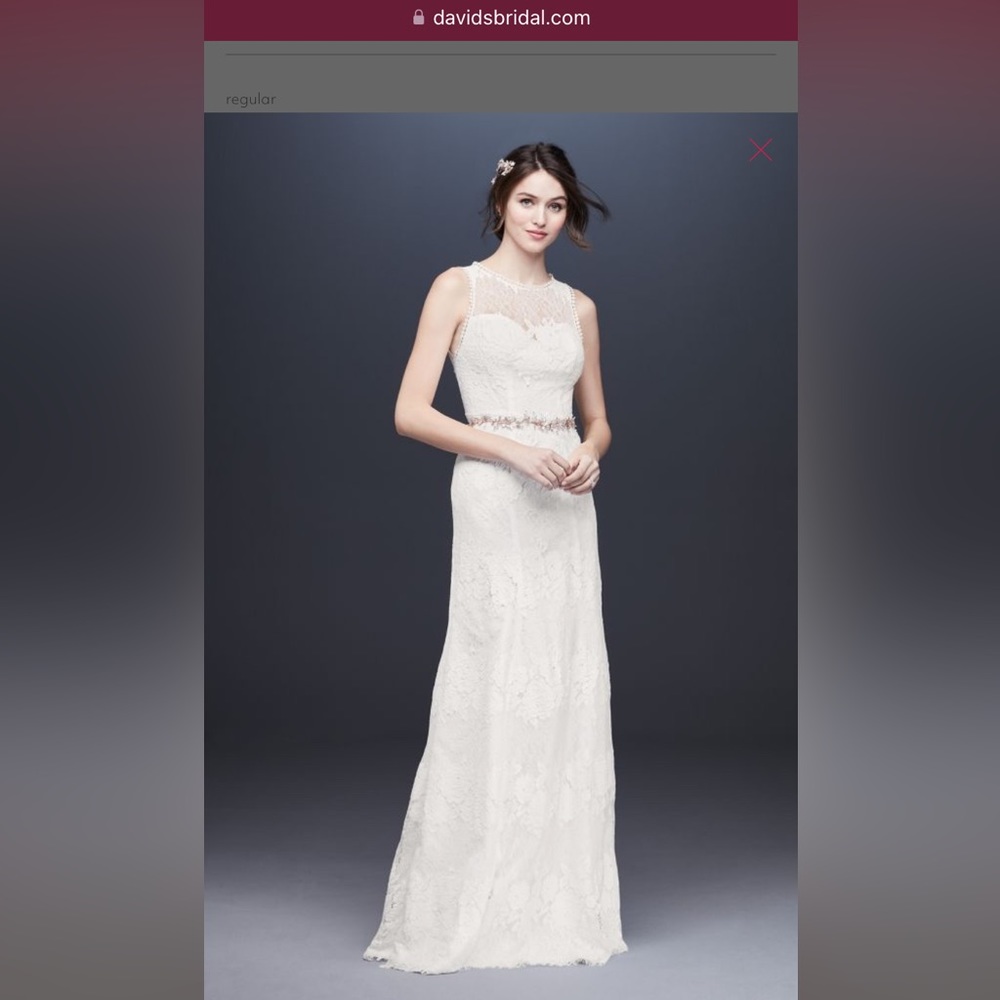 GALINA Illusion Sweetheart Open Back Lace Wedding Dress